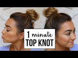 Easy Top Knot Bun For Fine Thin Hair Youtube Easy Top Knot Top Knot Bun Top Knot