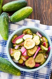 Homemade refrigerator pickles recipe is made with white vinegar, sugar, salt, white onion, celery seeds, and sliced cucumbers. Pickled Cucumbers And Onions Spicy Southern Kitchen
