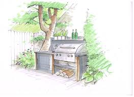 Skizze Outdoorkuche Anne Munstermann Garten Gartenplanung Zeichnung