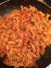 Vegan Italian Sausage Whole Wheat Pasta Daniel Fast Friendly Recipe Whole Wheat Rotini Pasta Diced Tomatoes Diced Onions Trader Vegan Italian Tofurky Rotini