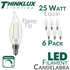 25 Watt Equal Led Filament Candelabra Light Bulb C11 Earthled Com