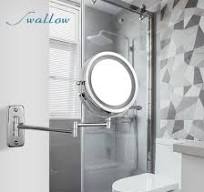 Makeup Mirrors LED Wall Mounted Extending Folding Double ...
