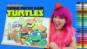 The figures were penciled by peter laird, inked by ryan brown and colored by steve lavigne . Coloring Teenage Mutant Ninja Turtles Giant Coloring Page Crayons Coloring With Kimmi The Clown Youtube