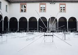 Nendo Has Installed Its Collection Of Chairs Influenced By Comic Books In The Courtyard Of A Historic Cloister In M Nendo Design Milan Design Week Milan Design