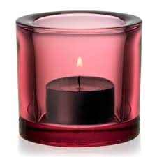 Pottery barn candle holders set of 3 glass orange red marble votive new. Iittala Kivi Candle Holder Garnet Red Candle Holders Tea Lights Glass Votive Candle Holders