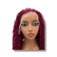 Women's Kay Beauty Custom Lace front Curly Low heat resistant made wig 26in  Red