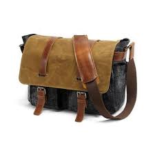 Lixmee Vintage Style Leather Stripe Buckle Canvas Messenger Bag 45 Liked On Polyvore Featuring Bags Canvas Camera Bag Leather Shoulder Bag Men Camera Bag