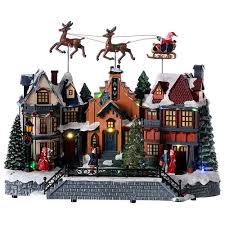 Unfollow christmas village scene to stop getting updates on your ebay feed. Animated Musical Christmas Village With Santa And Reindeers Online Sales On Holyart Com