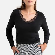 Die webtalkshow bringt dir tägliche celebrity talks mit moderator nico gutjahr auf youtube schreib deinen wunschgast in die kommentare webtalkshow. Langarmeliges Shirt V Ausschnitt Mit Spitze Schwarz Anne Weyburn La Redoute