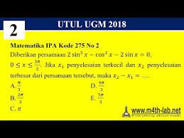 Untuk nilai cosinus yang lain, bisa quipperian lihat di gambar lainnya. Soal Un Dan Pembahasan Persamaan Trigonometri Peranti Guru