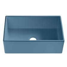 Sinkology Bradstreet Ii Farmhouse Apron Front Fireclay 30 In Single Bowl Kitchen Sink In Oceanside Matte Blue Single Bowl Kitchen Sink Sink Farmhouse Aprons