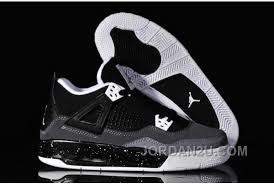 Netherlands Nike Air Jordan 4 Iv Oreos Womens Shoes Black Grey