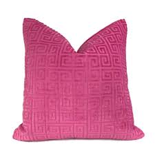 :d i hope you guys enjoy this cover of exid's hot pink! Cornelius Hot Pink Greek Key Geometric Velvet Pillow Cover Aloriam