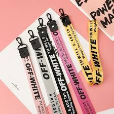 Off White Ribbon Keychain Women Phone Case Wallet Key Chain Porte Clef For Bag Key Ring Llaveros Mujer Sleutelhanger Chaveiro Car Keychain Ideas Off White Bag Car Keychain