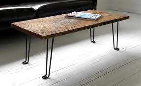 It also features casters on the bottom of the tables legs for easy mobility. Diy Coffee Table Of A Wood Plank And Hairpin Metal Legs Shelterness