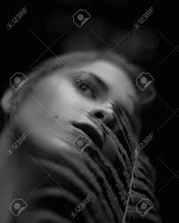 Black And White Close-up Portrait Of Young Woman Holding Fern Leaf Near  Face. Stock Photo, Picture and Royalty Free Image. Image 59945730.