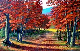 Resultado de imagen de paisajes otoñales al oleo