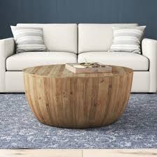 The top has a subtle but beautiful grain pattern. Farmhouse Rustic Solid Wood Coffee Tables Birch Lane
