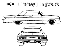 64 Chevy Cars Impala Coloring Pages Best Place To Color In 2020 Cars Coloring Pages Lowrider Cars Impala