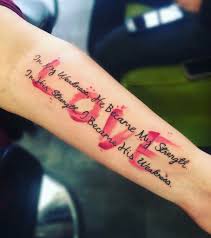 Maybe you would like to learn more about one of these? Watercolor Love Pink Tattoo With Cute Quote Forearm Tattoo By Nikki At Ink Ink In Springfield Mo Www Inkinktat Com Pink Tattoo Tattoo Quotes Word Tattoos