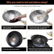 Ieoke Wok Panchinese Pan Iron Wok Traditional Hand Hammered Uncoated Carbon Steel Wok Cookware With Help Cutthroat Kitchen Cool Kitchens Kitchen Decor Pictures