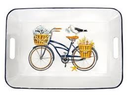 Vintage mid century 3 tier cosco serving utility cart wheels white metal. Enamel Tray Shop The World S Largest Collection Of Fashion Shopstyle