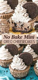 No Bake Mini Oreo Cheesecakes Easy Mini Cheesecakes Recipe Oreo Recipes Yummy Food Dessert Mini Cheesecakes Easy