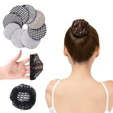 8PCS Ballet Hair Nets for Buns Hair Bun Cover Elastic Mesh Edge Bun Hair Net  for Women Ballet Girls