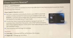The chase sapphire reserve® card is among the best travel credit cards available. Chase Sapphire Reserve To Lose Benefits Capitalistreview