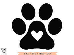 Paw Print Svg Paw Print With Heart Svg Dog Paw Svg File Etsy Paw Print Paw Stencil Cat Paw Print