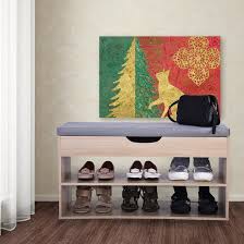 We love how this modern shoe rack design combines a seamless, homey style with the function of a busy family. Ebern Designs Simple Modern Entryway Shoe Bench Rack Bench Shoes Origanizer With Cushion Seat Wayfair