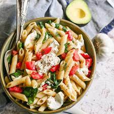 Warm Burrata Pasta Sailor Bailey Recipe Healthy Dinner Recipes Healthy Salad Recipes Warm Pasta Salad