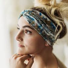 Mountains Mustard Blue Headband |adult Headband /extra Wide Headband/turban  Headband Yoga Headband/boho Hair/nurse Alaska Spa Headband