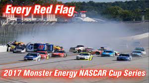 Racing flags are traditionally used in auto racing and similar motorsports to indicate track condition and to communicate important messages to drivers. Every Red Flag 2017 Monster Energy Nascar Cup Series Youtube