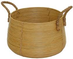 Retro Dekokorb Tragekorb Aufbewahrung Korb Seil Griffe Flechtkorb Dekoration Korb Geflochtener Korb Aufbewahrungskorbe