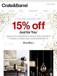 Get 10% off at crate & barrel with newsletter discount codes shared by other shoppers. Crate And Barrel A Gift For You Site Wide Savings Milled