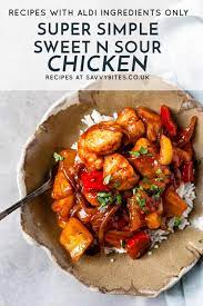 Easy Sweet And Sour Chicken Recipe Savvy Bites Recipe Sweet N Sour Chicken Aldi Recipes Recipes