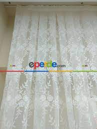 Ekru Eperde Com Perde Cicek Dantel