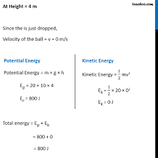 The formula to calculate mechanical energy is given by: Activity 11 15 An Object Of Mass 20 Kg Is Dropped From A Height Of 4