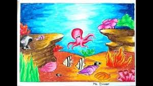 Cara menggambar dan mewarnai pemandangan alam bawah laut dengan gradasi | drawing scenery. Pemandangan Dasar Laut Lukisan Cikimm Com
