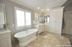 Honey We Re Home Our Master Bathroom Bathroom Colors Gray Tan Bathroom Painting Bathroom