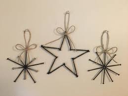 Imagine it hanging on a christmas tree in a i offer mixed media metal art classes and workshops at retail craft stores and social groups in canada as well as at my studio in nw calgary. Welded Metal Art Christmas Ornaments Star Snowflake Set Etsy Metal Art Welded Metal Tree Wall Art Welding Art