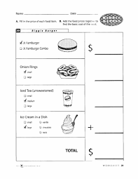 Menu math hamburger hut worksheets. Free Menu Math Worksheets Autism Tank Bbq Unit In Action Dads Worksheets