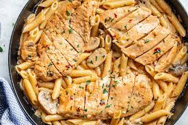 Cook pasta according to package directions and set aside. Creamy Chicken Mushroom Pasta Recipe Chicken Pasta Recipe Eatwell101