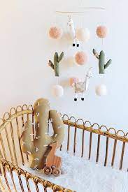 Llama And Cactus Nursery Mobile Llama Mobile Cactus Mobile Llama Nursery Cactus Nursery Boho Nursery Pom Pom Reserved For Kristina Baby Decor Fun Nursery Kid Room Decor