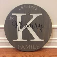 Personalized Round Wood Monogram Family Sign Round Wood Sign Wood Monogram Wood Signs
