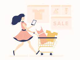 online shopping illustration online shop design logo online shop cover photo design