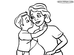 Online coloring > mothers day > a special kiss. A Special Kiss Coloring Page
