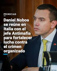 En la reunión del presidente Daniel Noboa y el jefe Antimafia de Italia se  propuso un programa conjunto para capacitar a fiscales y policías  ecuatorianos, según la Secretaría de Comunicación.  http://prim.ec/HAzq50WjpWl