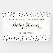 Baby Shower Black Dots Dotted Pattern Banner Baby Shower Party Decorations Baby Shower Banner Dots Pattern